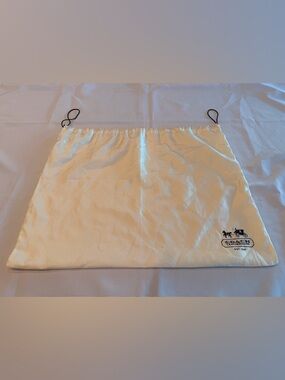 Coach Large Satin Drawstring Dust Bag Black Logo 23”x19”